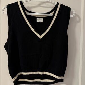ARITZIA Sunday Best Black and White Knit Vest